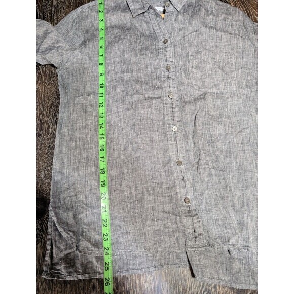 J Jill Love Linen Tunic Shirt Small Gray Long Sleeve - Picture 8 of 8
